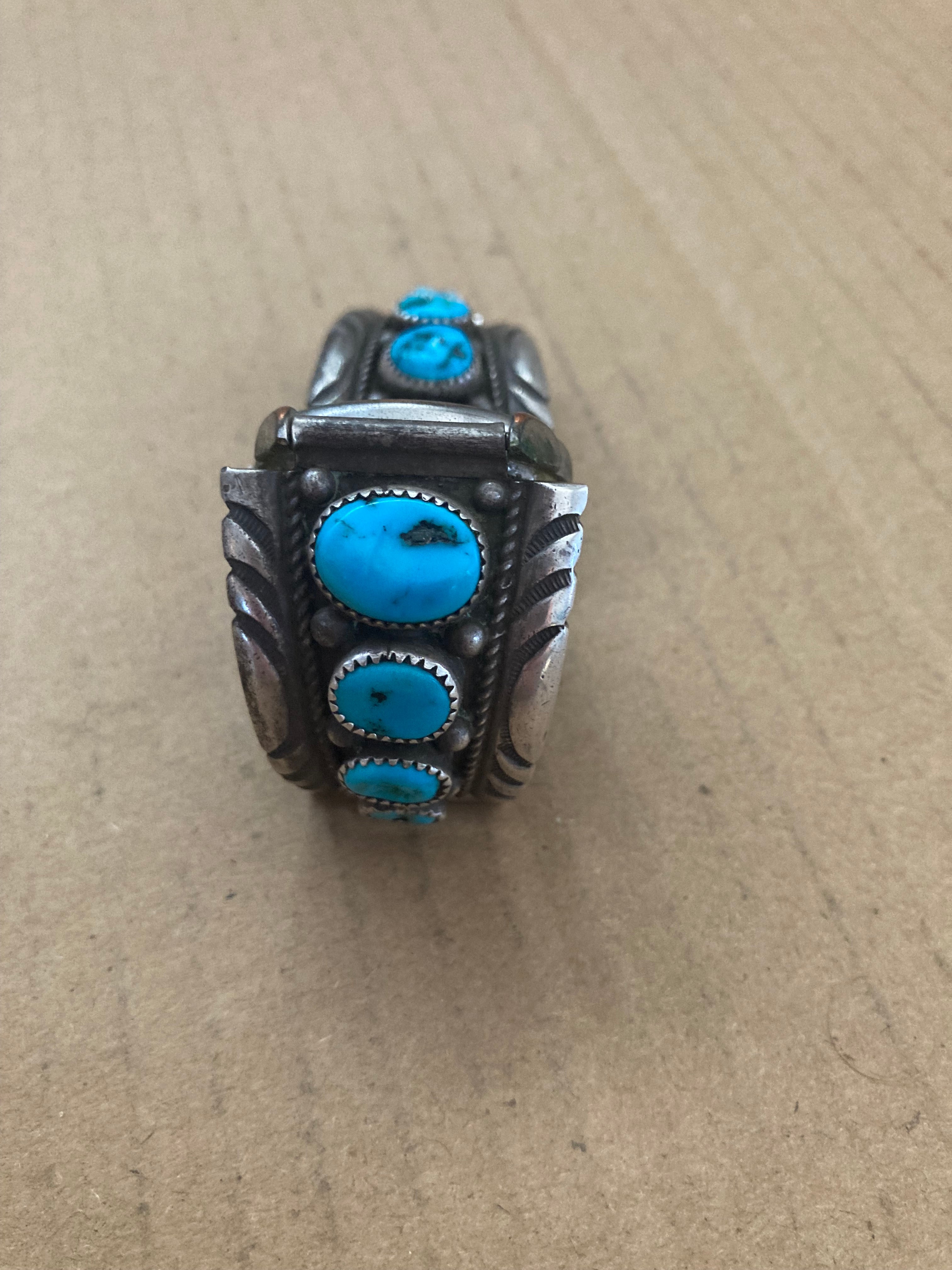 Southwest, silver and turquoise watch